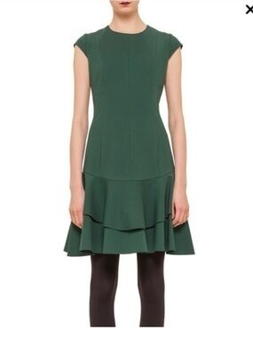 Akris Punto Forest Green Shift Dress